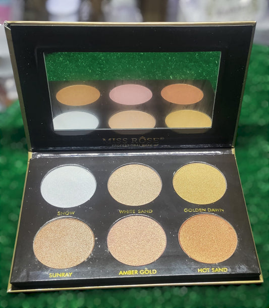 6 In 1 Miss Rose Ultimate Glow Highlighter Kit For Face Smoothness