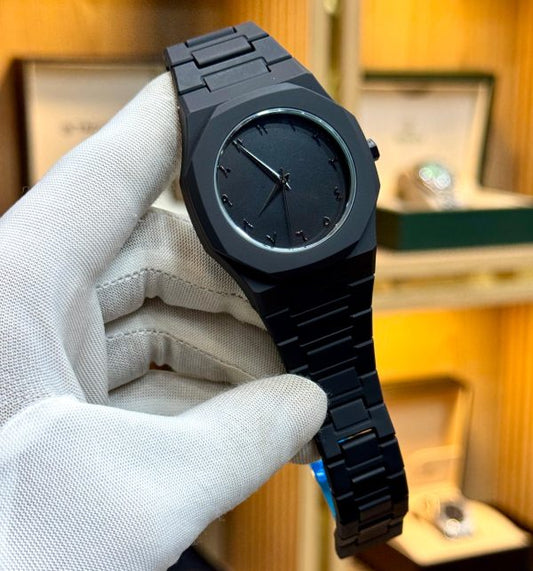 Black Aura Quartz Watch – Lightweight Design, Arabic Dial Full Black Aura Wrist Watch- Watch For Men | Black Color Watch –