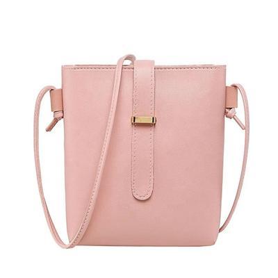 Stylish Girl's Mini Crossbody Bag - 1 Pc Pink PU Leather