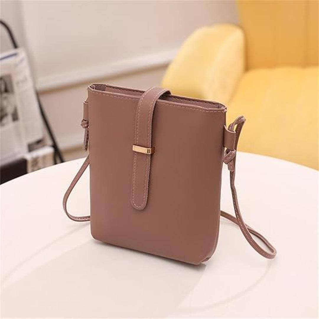 Stylish Girl's Mini Crossbody Bag - 1 Pc Pink PU Leather
