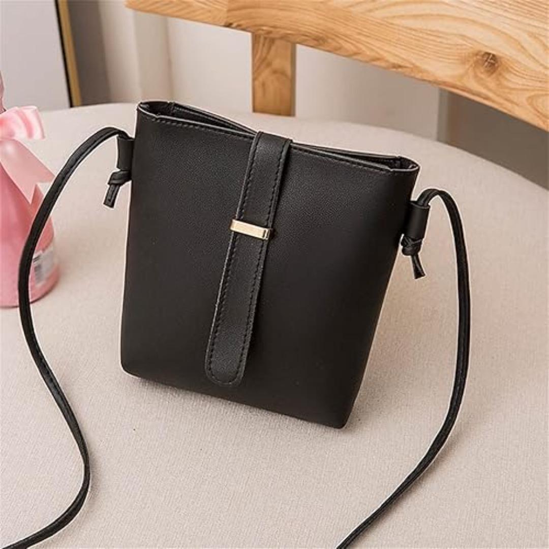 Stylish Girl's Mini Crossbody Bag - 1 Pc Pink PU Leather