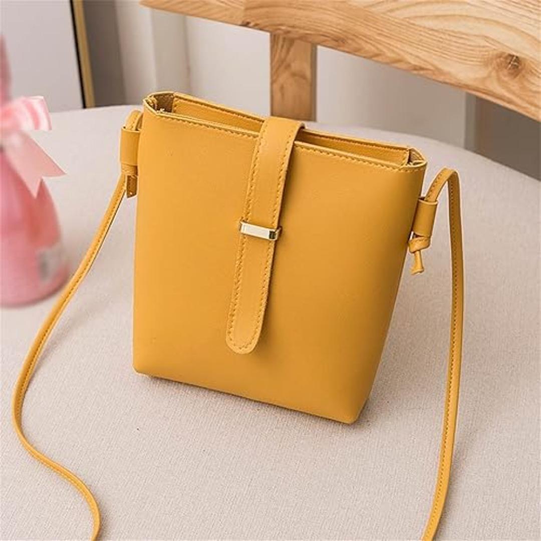 Stylish Girl's Mini Crossbody Bag - 1 Pc Pink PU Leather